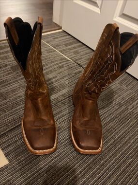 Boots Brown Men's Square-Toe Western Ranch Boots